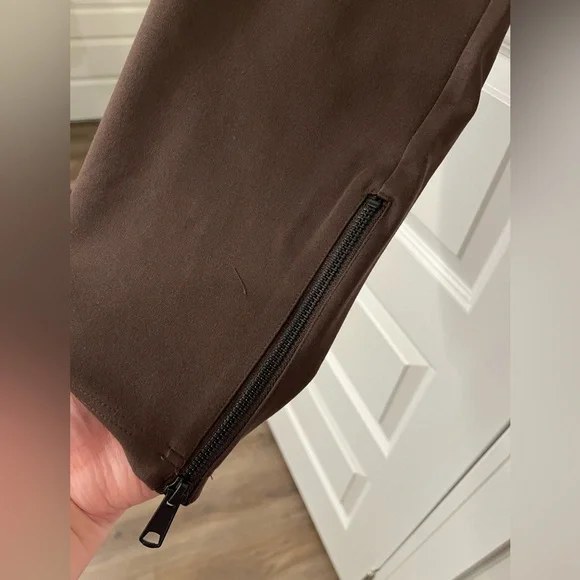 NWT Universal Standard Brown Ponte Pants with Ankle Zippers, Size L (22/24) - Picture 6 of 8